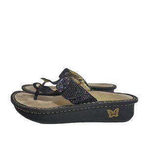 Alegria Carina CAR-582 Thong Comfort Sandals EU 39 US 8 - 8.5 Black Iridescent